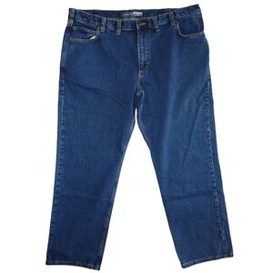 Carhartt Jeans Men's 44x32 Blue Relaxed Fit Work Chore BD4943-M 104943 Dark Wash